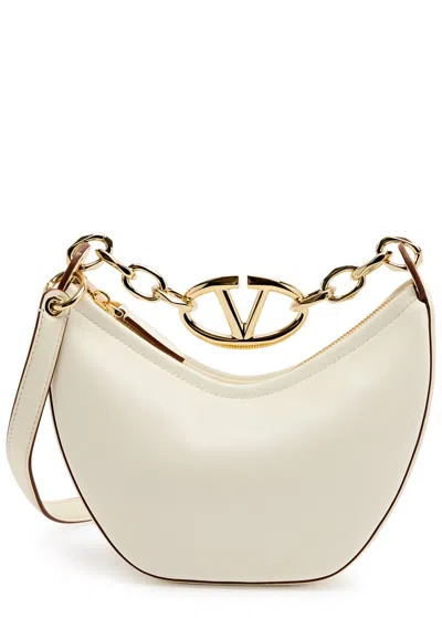 Valentino Garavani Moon Mini Leather Shoulder Bag In Ivory