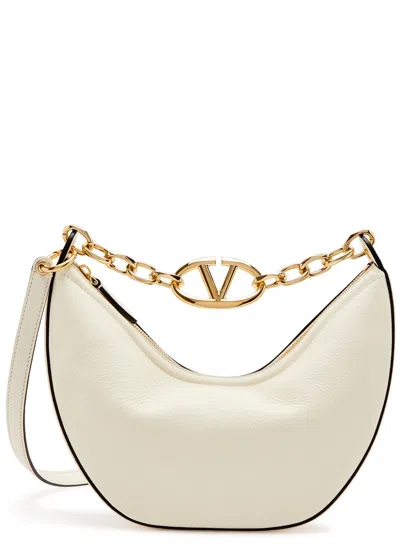 Valentino Garavani Moon Small Leather Shoulder Bag In White