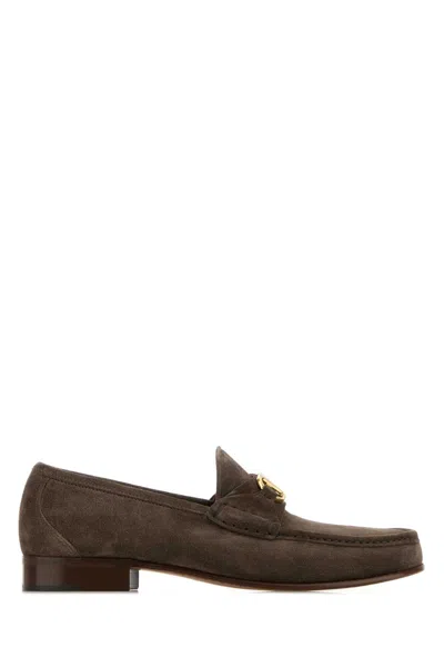 Valentino Garavani Sophisticated Loafers With Signature Design In Brown