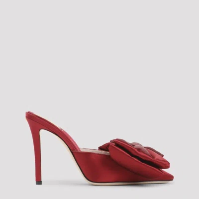 Valentino Garavani Elegant 10cm Heel Flat Mules For Women In Red