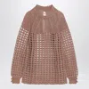 Valentino Garavani Multicolor Crochet Sweater In Brown