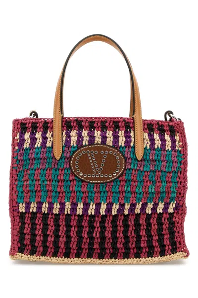 VALENTINO GARAVANI VALENTINO GARAVANI MULTICOLOR CROCHET VLOGO HANDBAG