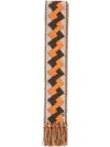 Valentino Garavani Multicolor Jacquard Scarf With Fringed Edges