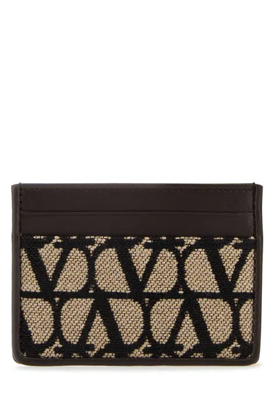 Valentino Garavani Multicolor Leather And Toile Iconographe Card Holder