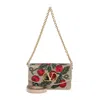 Valentino Garavani Multicolor Leather Clutch With Beadwork And Vlogo In Multi