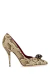 Valentino Stylish Leather Stiletto Pumps Decorative Embellishments In Animal Print