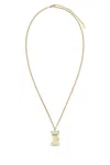 Valentino Multicolor Nylon And Metal Le Chat De La Maison Necklace In Gold