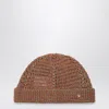 Valentino Multicolor Linen Blend Knitted Vlogo Signature Beanie Hat