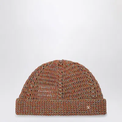 Valentino Garavani Multicolored Crochet Hat In Yellow