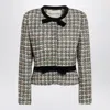 Valentino Garavani Multicolored Patterned Wool-blend Jacket In Gray