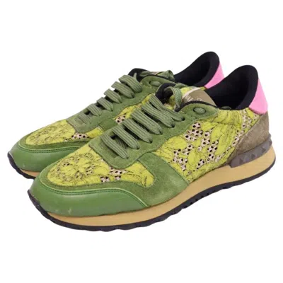 Pre-owned Valentino Garavani Multi-print Rockrunner Sneakers - Eu 37 In Brown