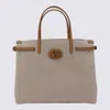 Valentino Garavani Natural Cotton And Leather Antibes Tote In Sand