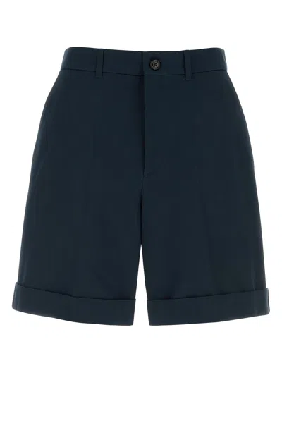 Valentino Garavani Navy Blue Cotton Bermuda Shorts