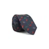 Valentino Adjustable Cherry Pattern Silk Tie In Blue