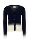 Valentino Garavani Women Navy Blue Wool Cardigan
