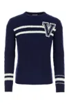 VALENTINO VALENTINO GARAVANI NAVY BLUE WOOL SWEATER