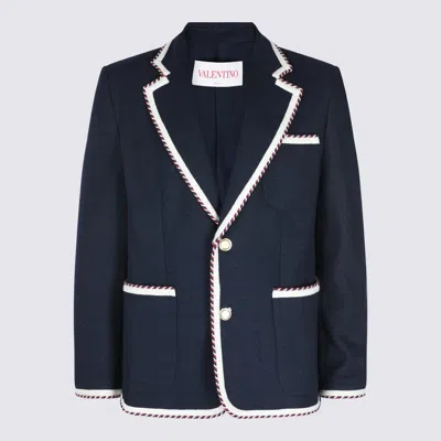 VALENTINO VALENTINO GARAVANI NAVY COTTON BLAZER