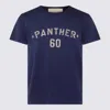 Valentino Panther Graphic Print Crew Neck T-shirt In Blue