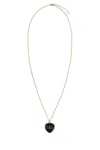Valentino Royal Heart Metal And Enamel Chain Necklace In Gold