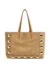 Valentino Nellcote Large Suede Leather Tote In Beige