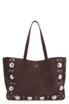 Valentino Suede Shoulder Bag With Maxi Metal Studs