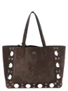 Valentino Suede Shoulder Bag With Maxi Metal Studs