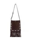 Valentino Fringed Suede Shoulder Bag With Adjustable Strap