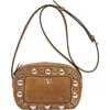 Valentino Garavani Nellcôte Studded Suede Crossbody Bag In Brown