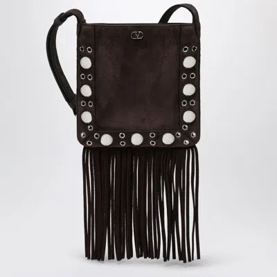 Valentino Garavani Nellcôte Suede Bag With Fringes And Studs