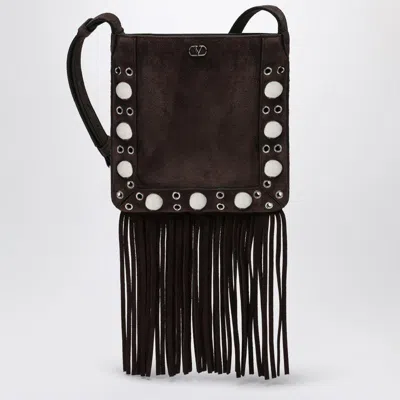Valentino Garavani Nellcôte Suede Bag With Fringes And Studs