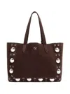 Valentino Nellcote Studded Suede Tote Bag In Brown