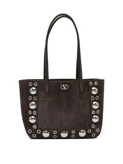 Valentino Garavani Nellcôte" Suede Shoulder Bag In Brown
