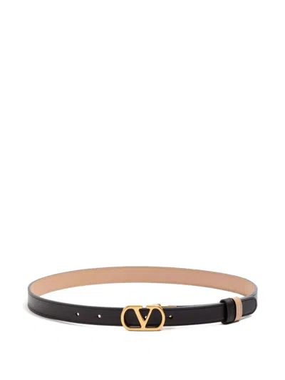 Valentino Garavani Nero Rose Sand Reversible Belt In Black