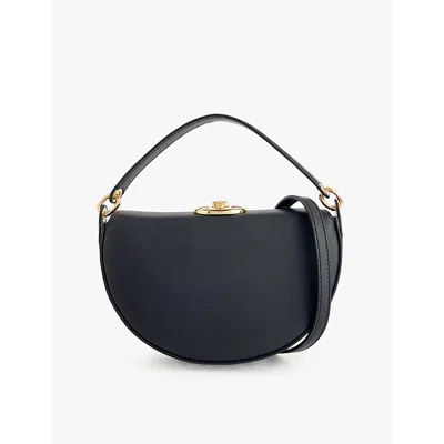 Valentino Garavani Nero Vlogo Bold Leather Top-handle Bag In Black