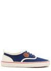 Valentino Garavani Blue Low Top Sneakers With Vlogo Patch On The Side In Cotton Man In Blue