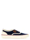 Valentino Garavani Blue Low Top Sneakers With Vlogo Patch On The Side In Cotton Man In Blue