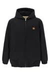 Valentino Garavani Nylon Hooded Jacket With Drawstring In Black