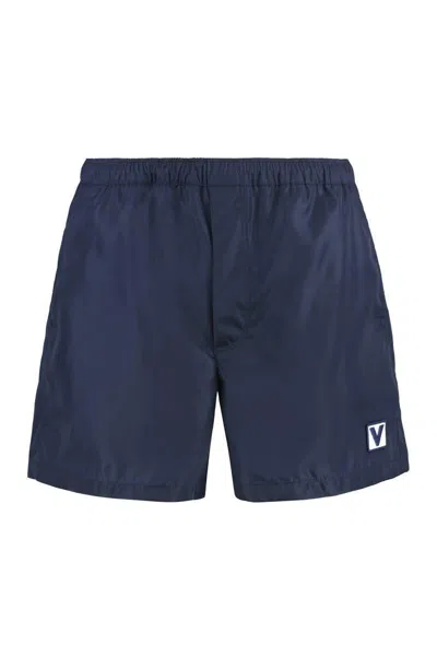Valentino Logoed Swimshorts In Blue