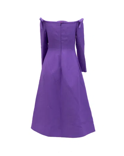 Valentino Garavani Off-shoulder Dress In Purple