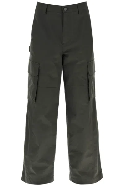 Valentino Garavani Olive Green Polyester Blend Cargo Pant In Black