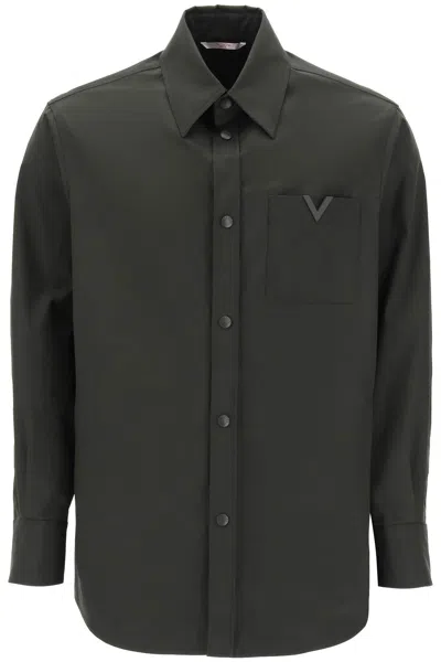 Valentino Garavani Olive Green Stretch Polyester Shirt