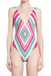 Valentino Printed Swimsuit In Multicolor
