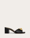 Valentino One Stud 60 Leather Sandal In Black