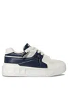 Valentino Two-tone Nappa Leather One Stud Sneakers In White