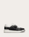 Valentino Garavani One Stud Low-top Mesh And Nappa Leather Sneaker In Black