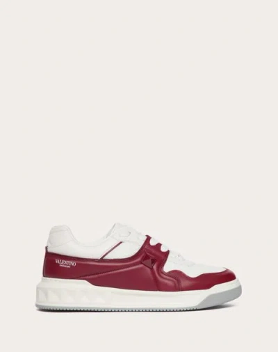 Valentino Garavani One Stud Low-top Mesh And Nappa Leather Sneaker In Red/white