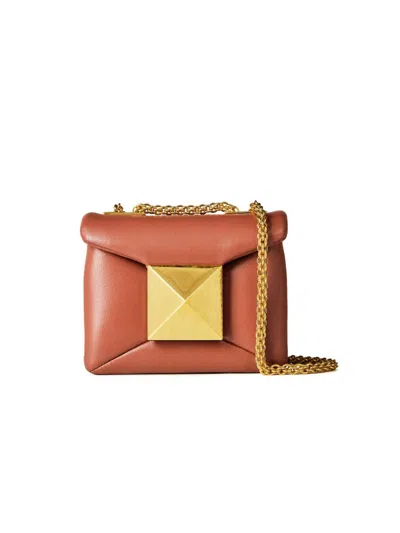 Valentino Garavani One Stud Micro Crossbody Bag In Brown