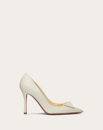 Valentino Garavani One Stud Patent Leather Pump With Matching Stud 100 Mm Woman Ivory 41