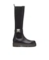 Valentino Garavani One Stud Round Toe Knee-high Boots In Black