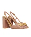 Valentino Garavani One Stud Slingback Pumps In Brown